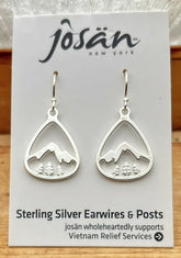 Sterling Silver Mountain & Tree Earrings